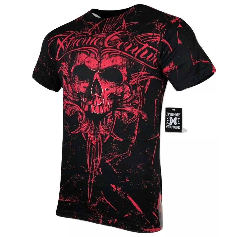 Xtreme Couture By Affliction Men's T-Shirt VICTORY Skull Biker MMA Black S-5XL - Picture 4 of 8